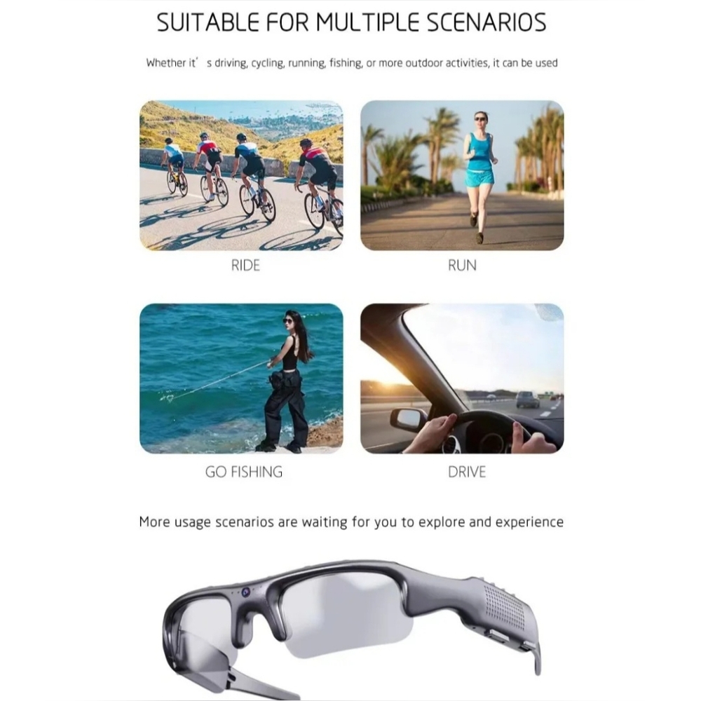 Smart Camera Glasses 1080P HD Wireless Android/IOS with Audio - Picture 4 of 6